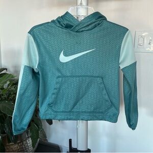 Nike Dri-Fit Girls/Kids/Toddler Cropped Pullover Hoodie Sz S Green Front Swoosh